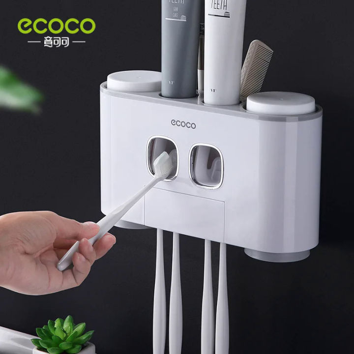 ECOCO%20Automatic%20Toothpaste%20Squeezers%20Wall%20Mounted%20Toothpaste%20Dispenser%20Dustproof%20Toothbrush%20Holder%20Bathroom%20Accessories%20for%20Home%20-%20Image%202