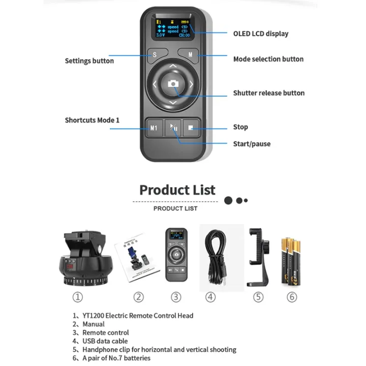 YT-1200%20Auto%20Motorized%20Head%20360%20Timed%20Panoramic%20Stabilizer%20Remote%20Control%20for%20Phone%20Camera%20GoPro%20VS%20Zifon%20-%20Image%202