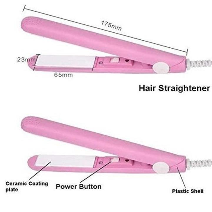Mini Portable Electric Splint Flat Iron Plastic Mini Hair Straightener- Multicolor