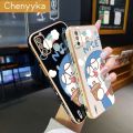 Chenyyka For Tecno Spark 6 Go Spark Go 2020 Spark Go 2021 Case Cartoon Cute Doraemon Luxury Plating Phone Case Edge Pattern Silicone Casing Full Back Cover Camera Protection Cases Softcase. 