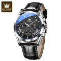 OLEVS Sports Fashion Quartz New Waterproof Leather Watch for Men - 2876.