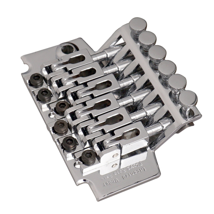 Chrome%20Electric%20Guitar%20Tremolo%20Bridge%20Accessory%20Double%20Locking%20Systyem/78MM%20Between%20the%202%20Studs%20Centers/Strings%20Through%20Saddle%20-%20Image%203