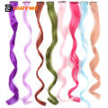 Colorful Hair Extensions Curly One Clip in Synthetic Long Hairpiece For Girls Women Kid Multi-colors Party Highlights Wig Piece. 
