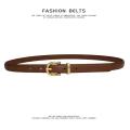 Korean Fashion Simple Thin Belts Ladies Leather Belt Alloy Pin Buckle Retro Jeans Belt Designer Girdle Women High Quality House Foocus. 