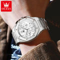 OLEVS Watch For Mans Original Waterproof 2024 Fashion Athletic Stainless Steel Calendar Luminous Quartz Watch 3626. 