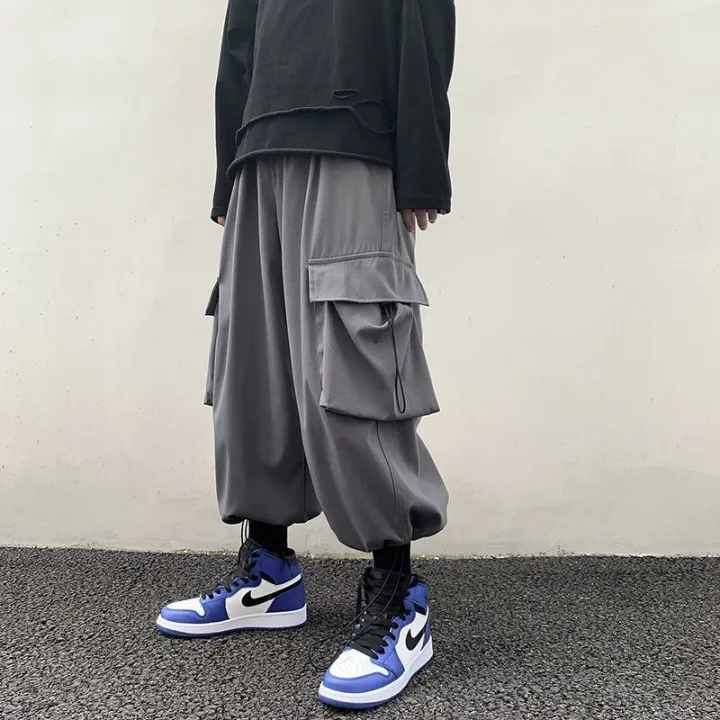 insFashion%20Cargo%20Pants%20Male%20Korean%20Trendy%20Hong%20Kong%20Style%20Student%20Drawstring%20Ankle-Tied%20Loose%20Ninth%20Straight%20Casual%20Pants%20-%20Image%203