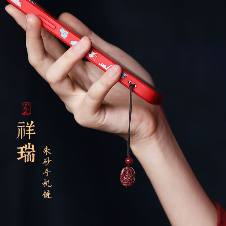 Cinnabar zodiac mobile phone pendant ornament purple sand natal Buddha mobile phone chain eight guardian god keychain pendant