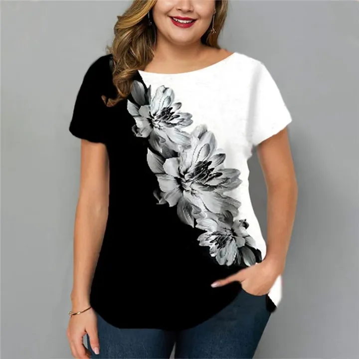 Women's%20T-shirt%20Summer%20Fashion%20Short%20Sleeve%20Tops%20Tees%20Casual%20Daily%20Print%20T%20Shirt%20For%20Women%20Clothing%20Plus%20Sized%20Girls%20Y2k%20Clothes%20-%20Image%206