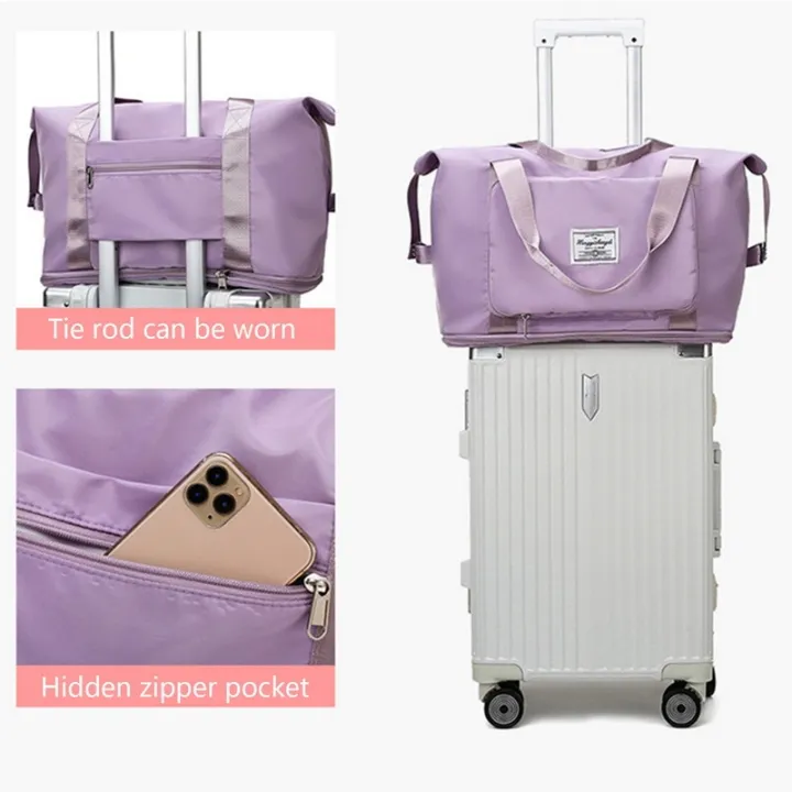 Travel%20Bag%20Women%20Foldable%20Shoulder%20Bag%20High%20Quality%20Handbag%20Double%20Zipper%20Expansion%20Bag%20Large%20Female%20Bag%20Fashion%20New%20Luggage%20Bag%20-%20Image%204