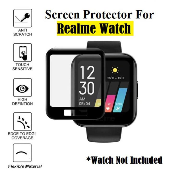 Realme Watch Screen Protector 3D Full Coverage Protective Film Scratch Proof Clear Soft Fibre Glass SmartWatch Screen Protector