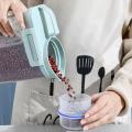 Large Cereal Dispenser 3.3lbs/5.5lbs Clear Handle Design Airtight Food Container With Dustproof Measuring Cup For Soybean.