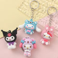 Creative Rubbe Keychain/Popular Cartoon KT Series Kuromi Cinnamoroll My Melody Hello Kitty Car Pendant Decoration For Bags/Key Rings Accessories. 