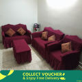 2+2+1 turkey spendix elstic kather sofa cover maroon colour. 