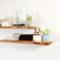 2 Pcs Wall mounted Shelves with hidden clam of Natural Wood for Home & Office Decor. (14 inch @ 18 inch) The steel clamp is not visible from the outside.. 