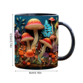 3D Magic Mushrooms Mug Ceramic 3D Fun Space Design Mugs Offices Multi-Purpose Drink Cup for Home Office Dorm Easy to Use C. 