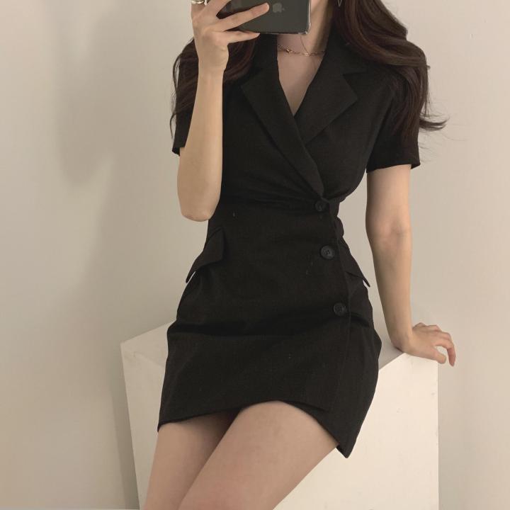 Women's%20Korean-Style%20Elegant%20Suit%20Collar%20Slim-Fit%20Sheath%20Dress%20-%20Image%205