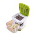 Garlic Cube Easy Garlic Press Chopper - White and Green. 