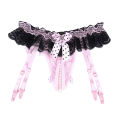 iefiel Women's sissy panties underwear crossdressing sissy lingerie Crotchless panties with Pearl sexy Open Crotch Briefs Garter. 