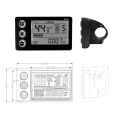 Controller Panel Dashboard Dashboard Controller 24V 36V 48V 60V S866 Waterproof 6PIN Electric Bike LCD Display for Electric E-Bike Scooter.
