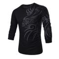 New Fashion Chinese Element Totems Print T-Shirt Men's Casual Slim Fit Stylish T Shirt long Sleeve o-neck Tops TX71 C. 