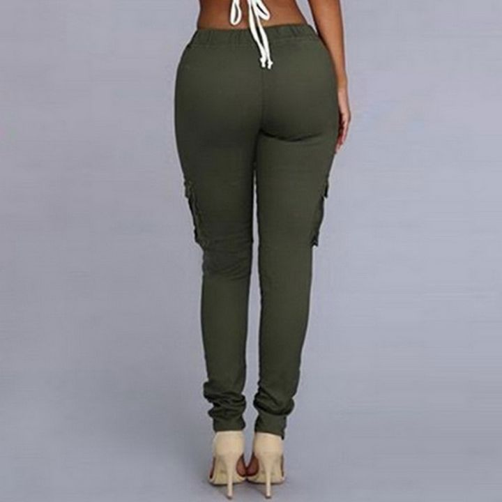 Spring%20Women%20Pencil%20Pant%20Lace%20Up%20Waist%20Casual%20Women%20Pants%20Solid%20Multi-Pockets%20Plus%20Size%20Cargo%20Pants%20Slim%20Fit%20Trousers%20BQ%20-%20Image%206