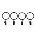 72 Pack Rings Curtain Clips Strong Metal Decorative Drapery Window Curtain Ring with Clip Interior Diameter Black.