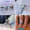 1 Carat Moissanite Round Classic Six Prong Sterling Silver Ring Woman Engagement Wedding Ring. 