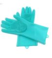 Silicone Dish washing Kitchen Hand Safety Gloves - Multicolor 2 Piece Set - Hand Gloves. 