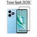 3 IN 1 Tecno Spark 20C Tempered Glass Full Cover Film for Spark 20 Spark 20 Pro Go 2024 2023 Spark 10 Pro 10C Camera Lens Glass Screen Protector and back film. 