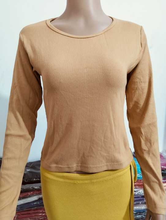 Women's%20and%20Girls'%20for%20Cotton%20New%20Stylish%20Short%20Body%20Full%20Sleeve%20Crop%20Top%20Blouse-Fashionable,%20Soft,%20Ribbed%20Fabric%20-%20Image%204