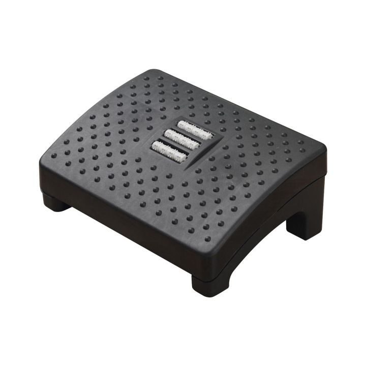 Foot Rest with Massage Surface Ergonomic Foot Stool Under Desk Footrests with Non-Slip Legs Position Adjustable for Home Work Office School-black
