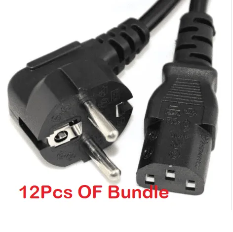 12Pcs Bundle Of Package-2Pin POWER CABLES AC 220v 500W 2 Pin 1.5M ...