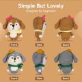 KRABALL Animal Dolls Crochet Knitting Kits With Cotton Yarn Thread Instruction For Beginners DIY Craft Knit Tool Set Accessories.
