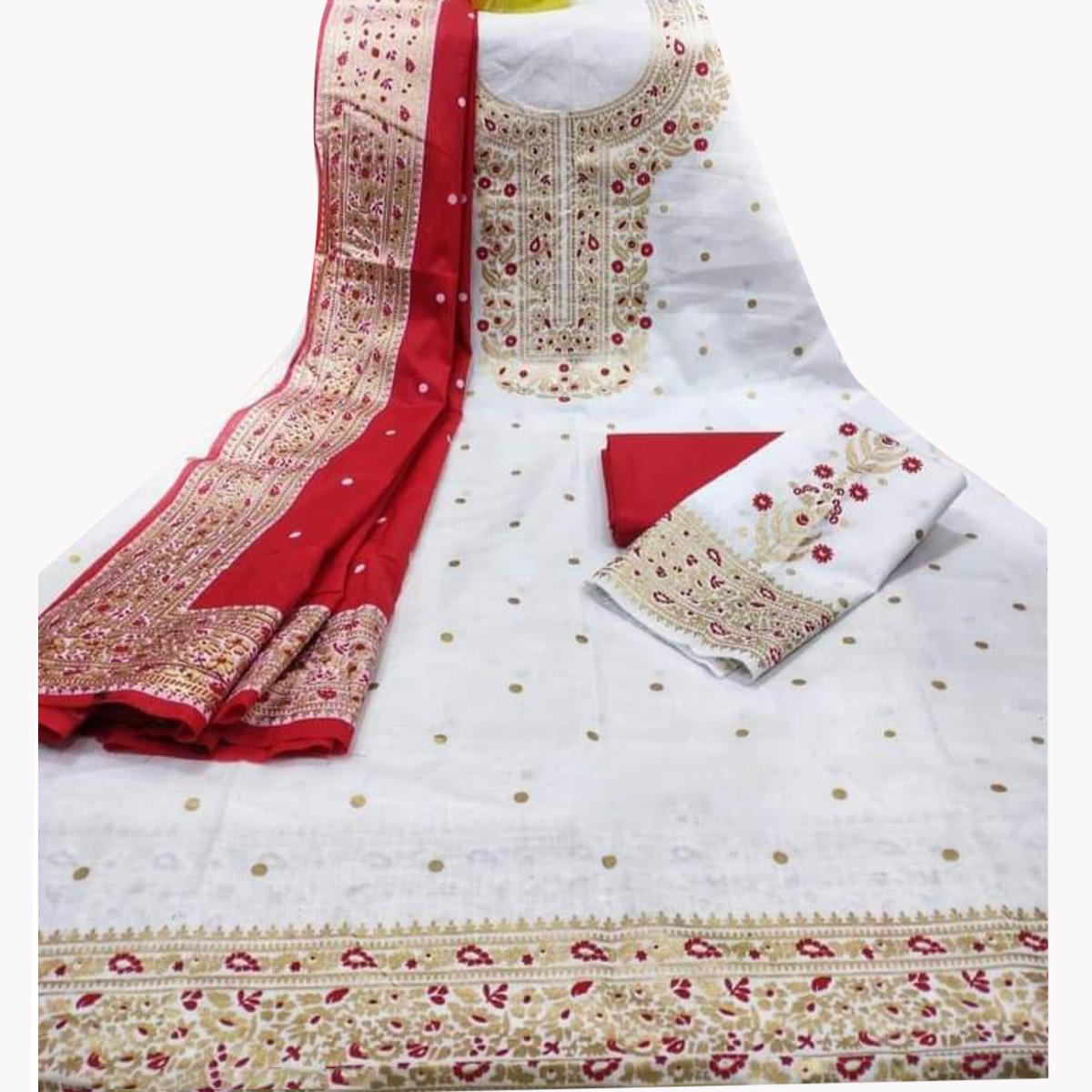 Cotton Unstitched Afsan & Screen Print Three-Piece Salwar Kameez - Ethnic Dress for Comfort and Fashion