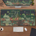 Kawaii frogs Desk Mat Large Gaming Mousepad Xxl Cute Mouse Pad Anime Aesthetic Cozi Lofi Plant Nature Green Extended Deskmat. 