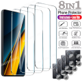 8IN1 Tempered Glass For POCO X6 X5 X4 GT X3 NFC M5 M4 M3 M6 Pro Camera Lens Screen Protector For POCO F5 Pro F4 GT F3 C65 Glass. 