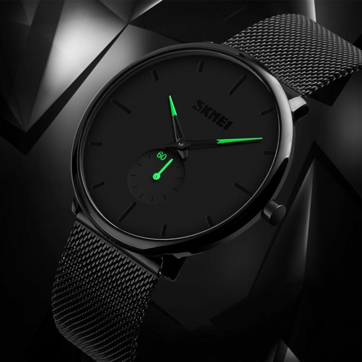 SKMEI%209185%20Black%20Mesh%20Stainless%20Steel%20Analog%20Watch%20For%20Men%20-%20Green%20&%20Black%20-%20Image%208