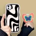 【Upgrade Your Style】 BILI for A04 Back Cover With Free Ring Holder Multicolor Wavy Soft Transparent Colorful Wavy Phone Cases. 
