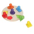 Geometric Shape Board, Wood Shape Sorting Puzzle Skill Development Multi Shape Interactive for Toddlers for Preschool. 