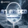 ALPSPORT ALP 01 Speed ​​Badminton Racket - T800 Full Carbon Fiber 4U Ultralight | 8-Link Shock Absorption System | Commemorative Graffiti Design | (Black/White/Purple). 