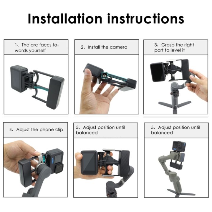 Lightweight%20Handheld%20Stabilizer%20Gimbal%20Adapter%20Mount%20Plate%20with%20Thumb%20Screw%20for%20DJI%20OM%206%205%204%203%20Action%20Cameras%20Mounting%20Part%20-%20Image%206