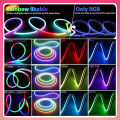 TUYA Neon LED Strip Lights 12-24V 84LEDs/M Silicone Neon Rope Light with Music Sync RGBIC Dreamcolor Chasing Strip Tape for Room. 