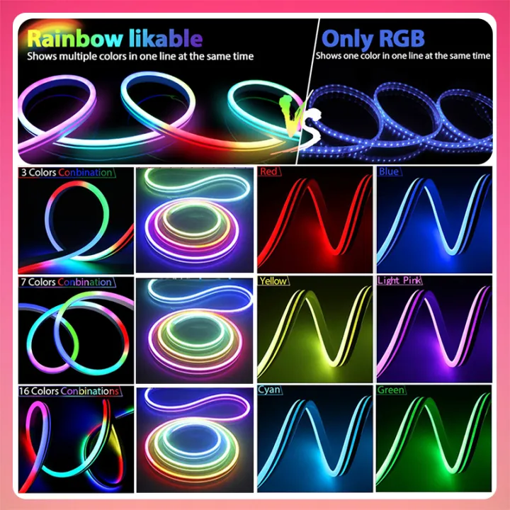 TUYA%20Neon%20LED%20Strip%20Lights%2012-24V%2084LEDs/M%20Silicone%20Neon%20Rope%20Light%20with%20Music%20Sync%20RGBIC%20Dreamcolor%20Chasing%20Strip%20Tape%20for%20Room%20-%20Image%206