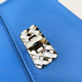 Fashionable and simple blue crossbody bag design sense twist handbag, foreign trade women's bag, custom processing cross-border bag. 