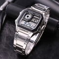 (Ready Stock) G .Shock  Men Sport Digital Classic Square Watch Shockproof and Waterproof Stainless Steel Band Sports Business Wrist Watches with 2 Year International Warranty AE-1200WHD-1A. 
