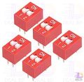 3Pcs 2 Position DIP Switch 2.54mm Pitch Horizontal DIP Switch Two Positions Piano Type Dial DIP Slide Switch For Electronics Circuit PCB. 
