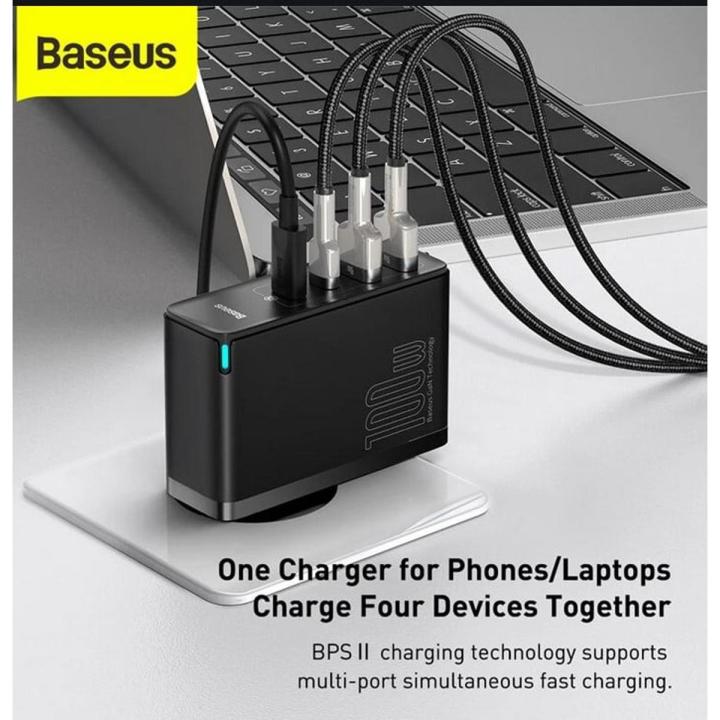 Baseus GaN2 Pro Quick Charger 2C+2U 100W US Plug Dual Type C Dual USB ...