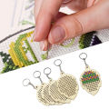 5Pcs Wooden Leaves with Colour Embroidery Threads DIY Craft Kit Home Decor Cross-stitch Keyring. 