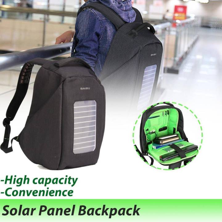 Tigernu Brand Men Solar Powered Panel Backpacks 15.6 inch Laptop Messenger Bags