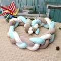 New Sweet Baby Soft Knot Pillow Braided Crib Bumper Decorative Baby Bedding Sheets Cushion multicolor.